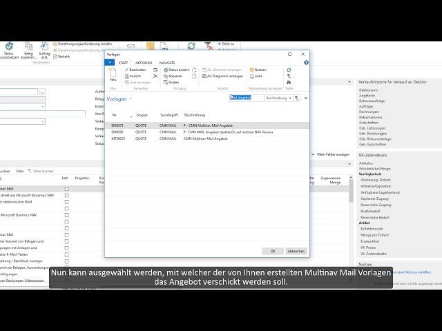 Angebotsversand direkt aus Dynamics NAV & Business Central mit Comsol Multinav Mail
