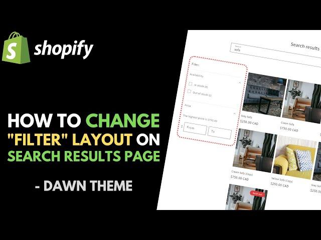 Shopify Dawn Theme: How to Change the Filter Layout on the Search Results Page