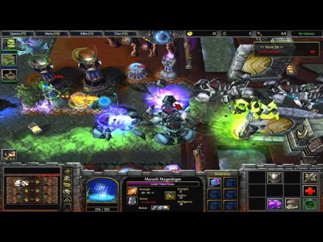 WC3 - Frozen Throne: Blizzard TD (Tower Defense) - with Orc hero