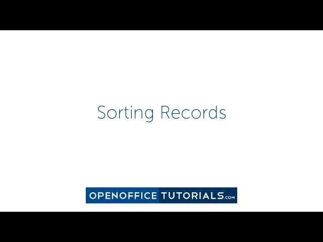 OpenOffice Tutorial: How To Sort  Records