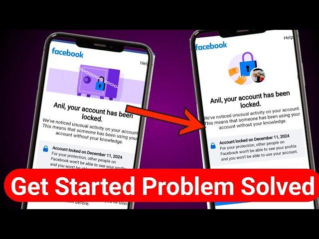 How to unlock facebook account get started problem| facebook has been locked no option unlock