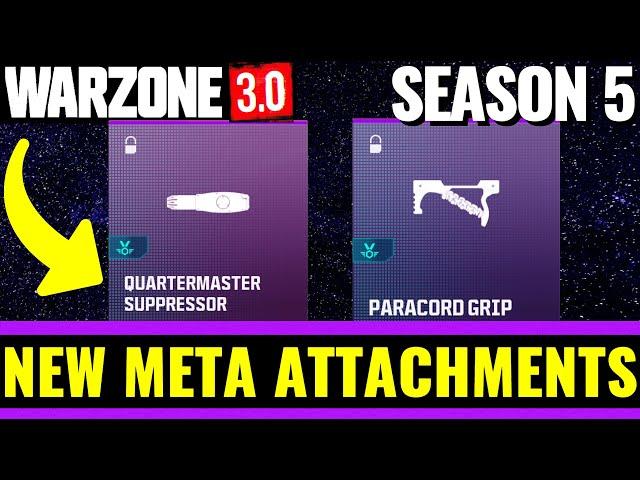 Warzone 3 Season 5 NEW META Attachments Quartermaster Suppressor & Paracord Grip unlock them now!