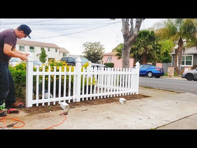 Installing Freedom White Vinyl Fence with my Parents