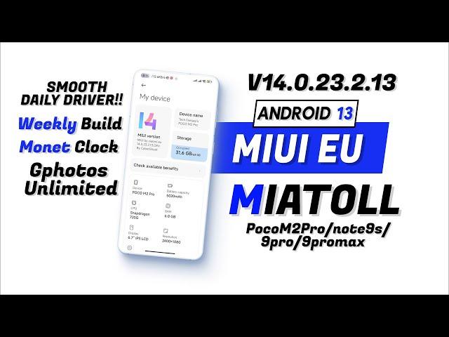 MIUI 14 Android 13 | Beta Builds Xiaomi EU Rom | Miatoll