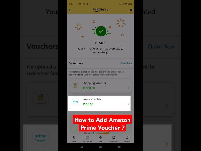 How to Add Amazon Prime Voucher in Amazon Account ? #amazonprime #2024 #shorts