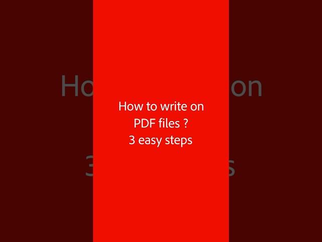 How to write on PDF files in 3 simple steps | Adobe Acrobat