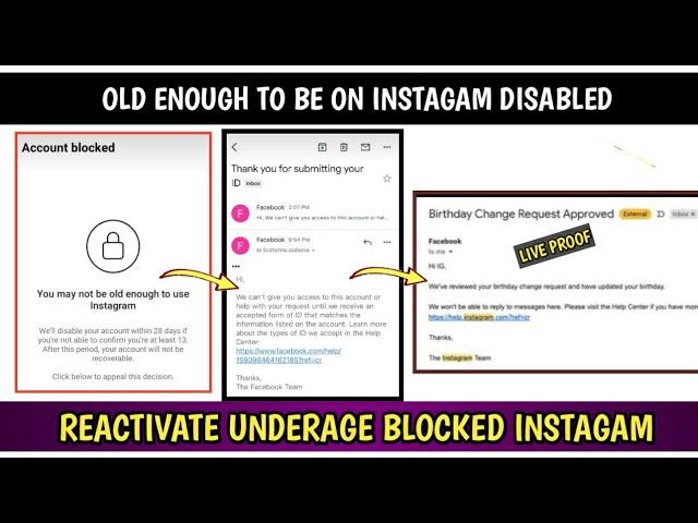 You May Not Be Old Enough To Use Instagram Account Blocked | Recover Blocked Instagram Account 2022