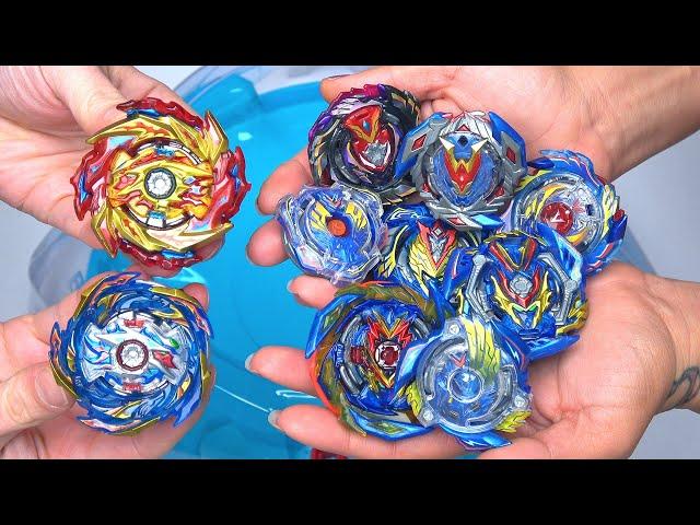 ALL VALKYRIE BEYS vs HYPERION BURN & HELIOS VOLCANO | Beyblade Burst Sparking Super King