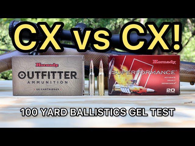 308 Winchester Hornady Outfitter vs Superformance CX Ballistics Gel Ammo Test