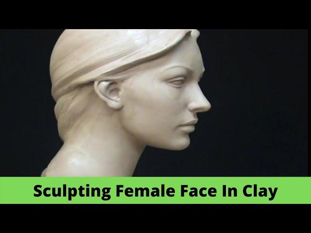 Sculpting female head in water based clay . Sculpting demo