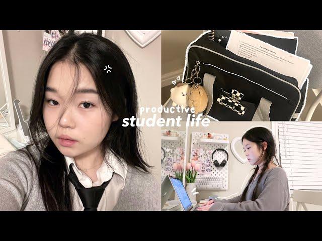 5AM STUDY VLOG: VERY productive uni days, new school bag, midterms, etc.