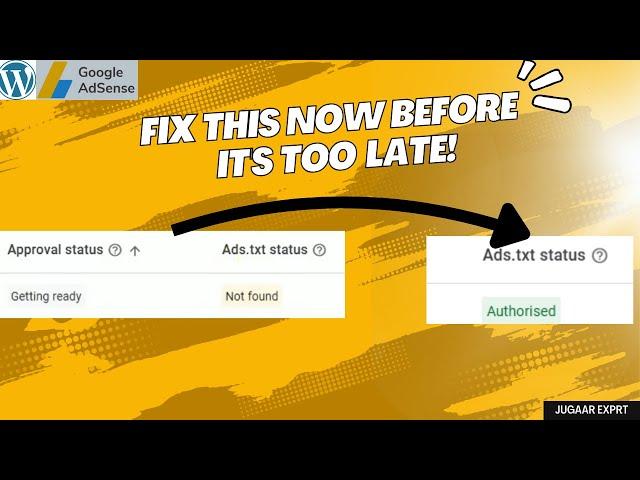 Ads.txt status not found | How to add ads.txt file in WordPress for AdSense