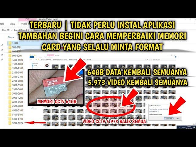 Terbaru | Cara Mengatasi Memori card yang rusak minta format tanpa Harus Menginstal aplikasi