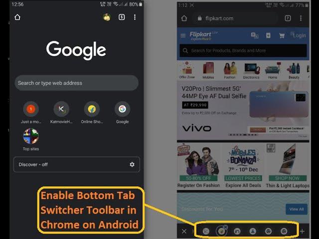 Enable Bottom Tab Switcher Toolbar in Chrome on Android |2020|