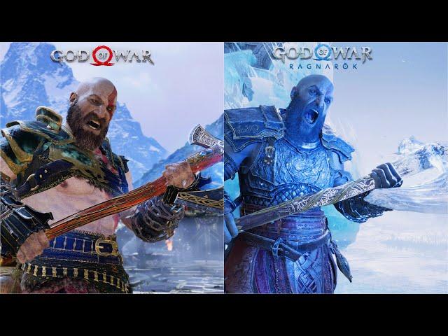 Leviathan Axe Attack Comparison God of War / God of War Ragnarok