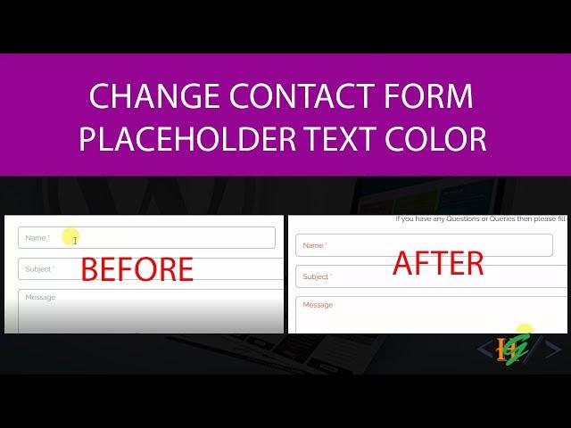 How to change Contact Form Placeholder Text Color in Website