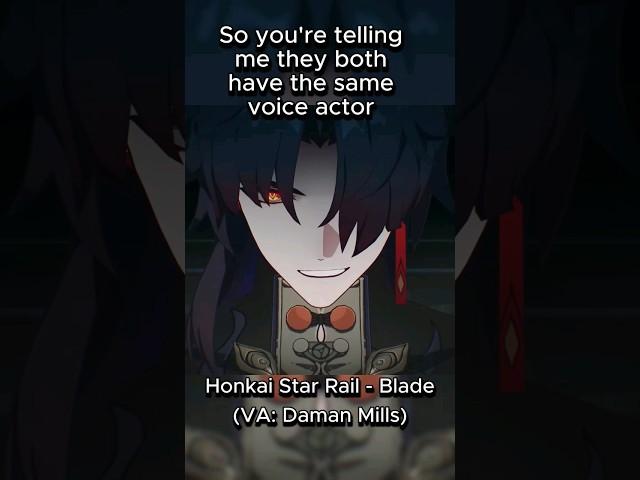 They have the same voice actor?!  #genshinimpact #honkaistarrail #shorts #lyney #blade #genshin