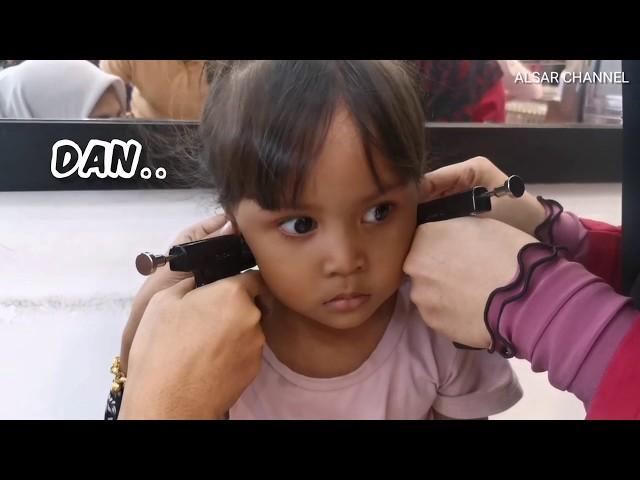 TIPS TINDIK TELINGA ANAK KECIL TANPA RASA SAKIT | Huwaina (3 Tahun) | Emas Anuar Kangar #Earrings