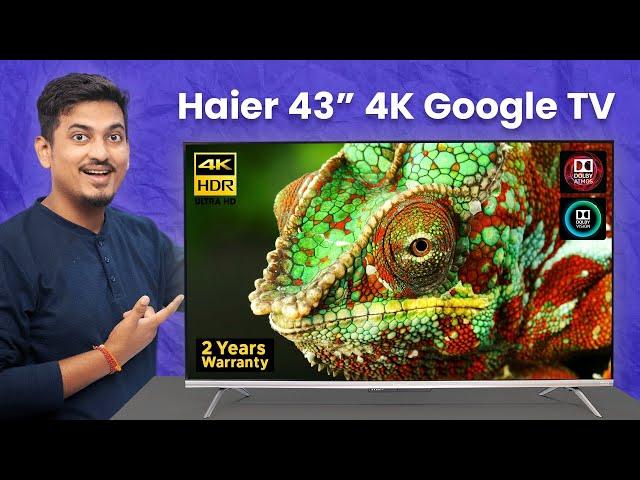 This TV works without Remote  Haier 43" 4K Google TV (43P7GT) Unboxing & Review | Tech Mumbaikar 