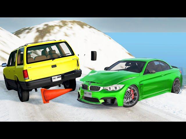 Cars VS Ice Roads - BeamNG.Drive