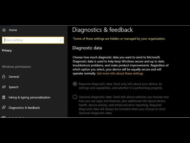 Fix Some Of These Settings Are Hidden Or Managed By Your Organization On Diagnostics & Feedback