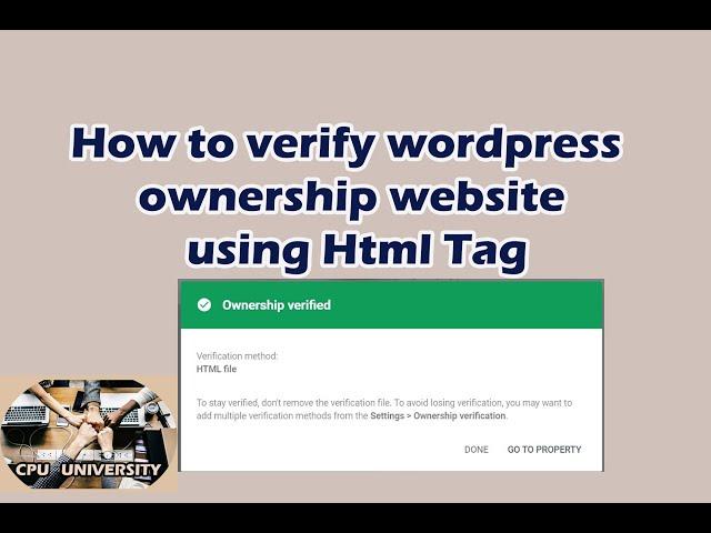 How to verify ownership wordpress website using HTML Tag