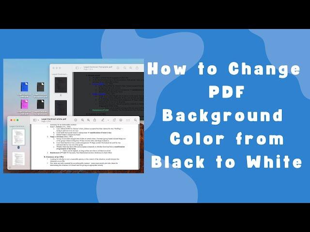 How to Change PDF Background Color from Black to White (for Printing)?