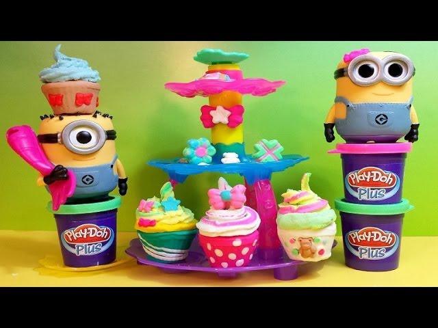 Play-Doh Cupcake Tower Sweet Shoppe Minions Dave Carl eat cupcakes MsDisneyReviews