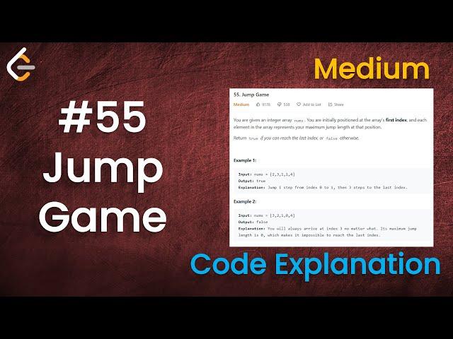 Jump Game | Live Coding with Explanation | Leetcode - 55