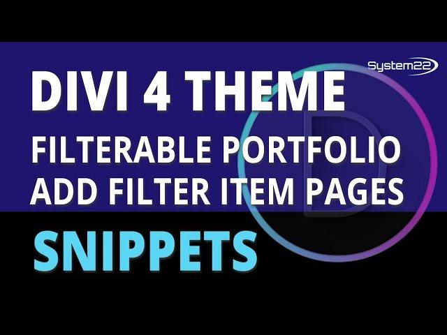 Divi Theme Filterable Portfolio Add Individual Filter Item Pages 