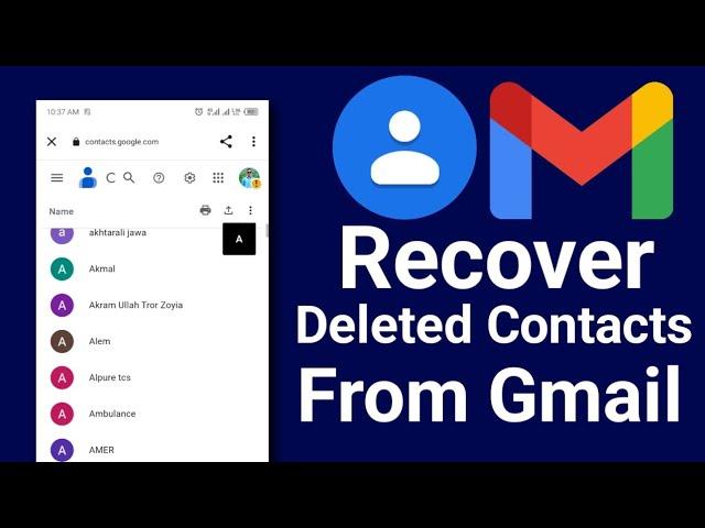 How To Recover Deleted Contact from Gmail Account |Gmail se deleted number kese recover karai