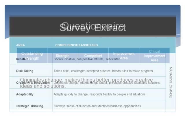 Three Sixty Questionnaire