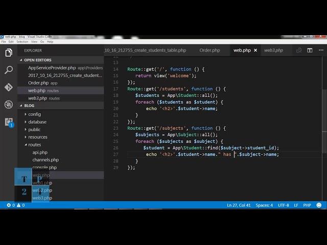 Laravel 5.4 Basic Tutorial [10]: Eloquent: Relationships