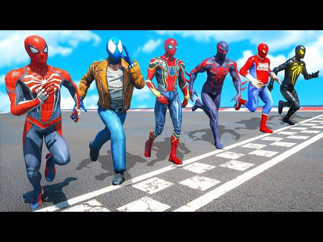 TEAM SPIDER-MAN Running Challenge #182 (Funny Contest) - GTA V Mods