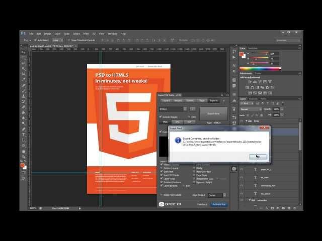 Convert PSD to HTML Website - Your First Export