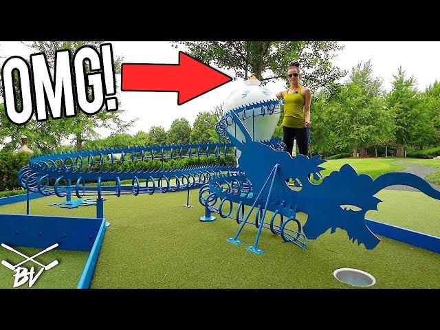 MUST SEE ONE OF A KIND MINI GOLF COURSE! - MINI GOLF HOLE IN ONES AND MORE!