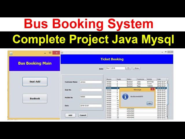 Bus Booking System Project  Using Java and Mysql