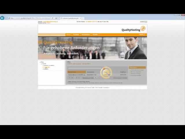 Office 365-Benutzer anlegen bei QualityHosting