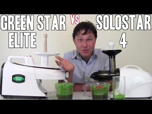 Лучшая шнековая соковыжималка для листовой зелени  Green Star Elite против Solostar 4