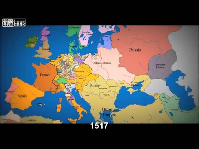 Watch as 1000 years of European borders change timelapse map