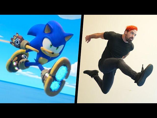 Stunts From SONIC Superstars IN REAL LIFE!!