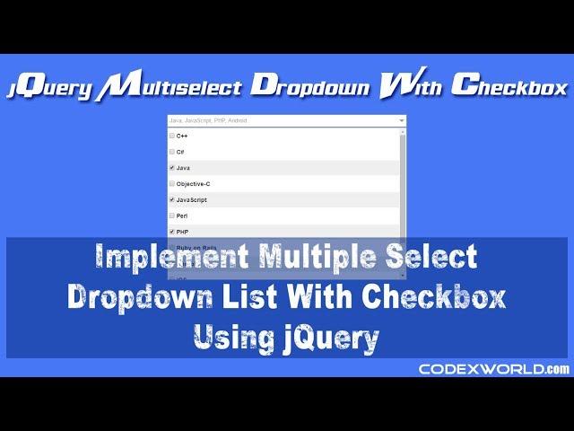 Multi select Dropdown List with Checkbox using jQuery