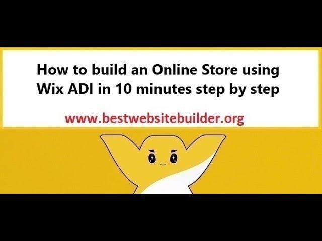 How to build an online store using Wix ADI in 10 minutes? Step by step