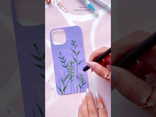 Let's Decorate the phone case || DIY phone cover with Acrylic Paints #satisfying  #shorts