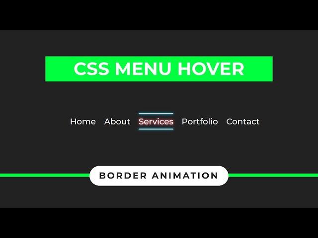 Pure CSS Animated Navigation Menu Bar | Menu Hover Animation