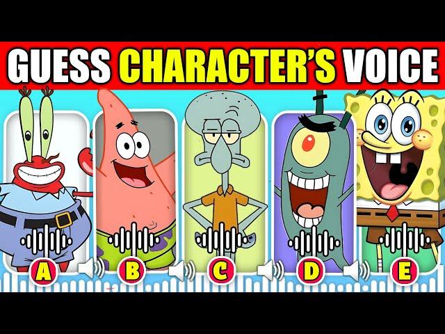  CRAZIEST Guess The Voice Quiz ! | SpongeBob SquarePants | Squidward, Patrick Star, Mr. Krabs, Gary