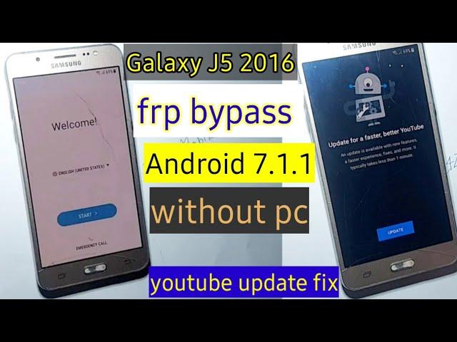 Galaxy J5 2016 frp bypass  android 7.1.1 without pc 2022 | galaxy j510f frp unlock 2022