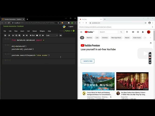 Youtube Auto Search | Youtube Automation- Python,DataKund