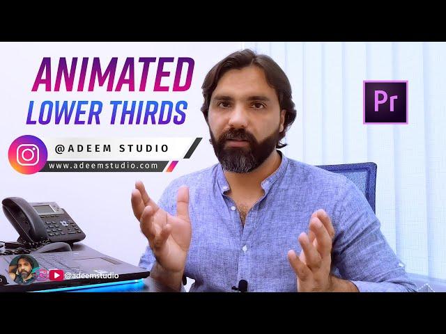 How to create animated Social Media Lower Thirds in Premiere Pro (urdu)