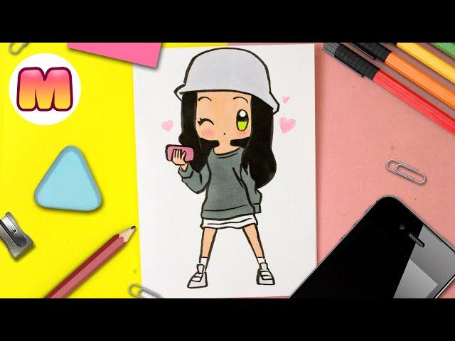 COMO DIBUJAR UNA CHICA KAWAII  Dibujos kawaii faciles  como dibujar personas kawaii